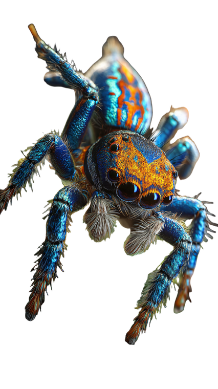 Peacock Jumping Spider Vinyl Car Decal Sticker – Waterproof & UV-Resistant 4.8533333333333335"