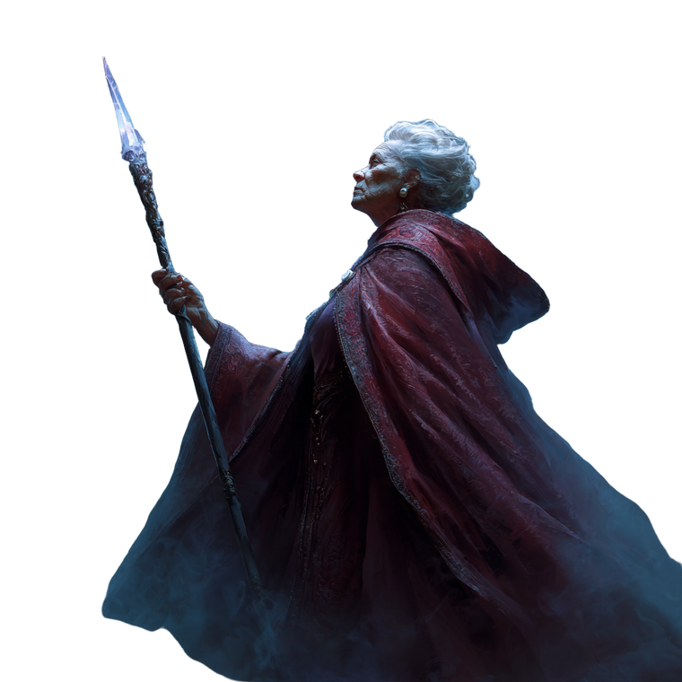 Elderly Wizard Queen Vinyl Car Decal Sticker – Waterproof & UV-Resistant 3.4133333333333336"