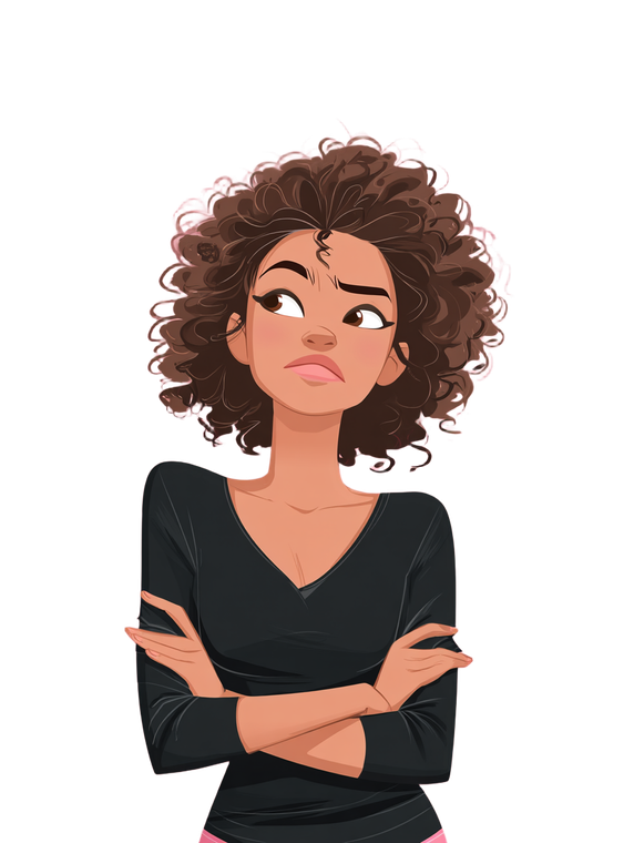 Cartoon Woman Shrugging Vinyl Car Decal Sticker – Waterproof & UV-Resistant 4.1066666666666665"