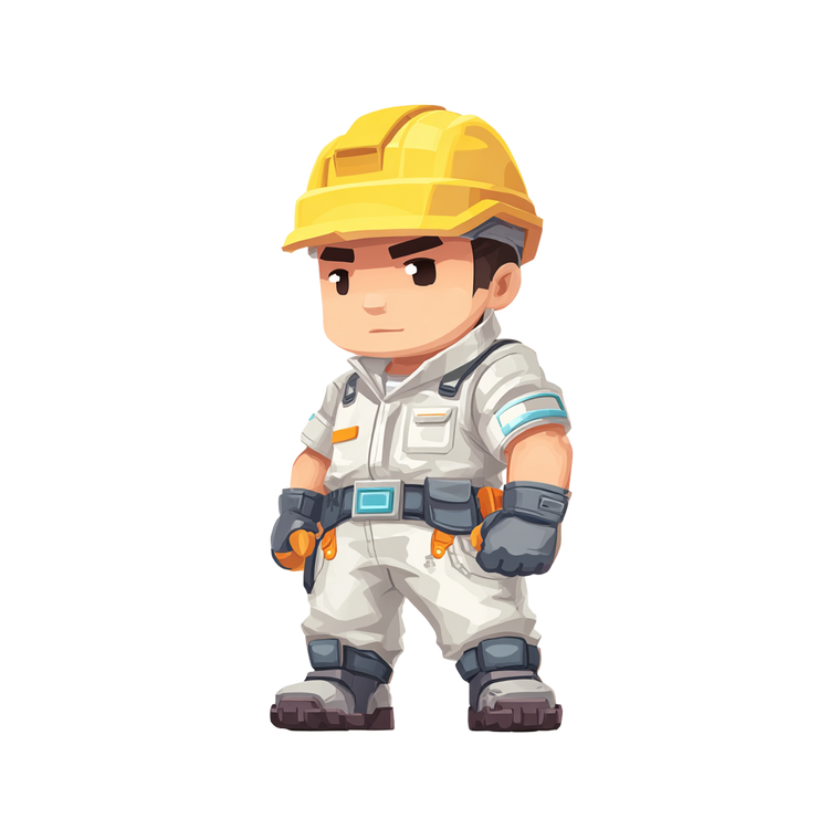Chibi Construction Worker V5 Vinyl Car Decal Sticker – Waterproof & UV-Resistant 6.826666666666667"