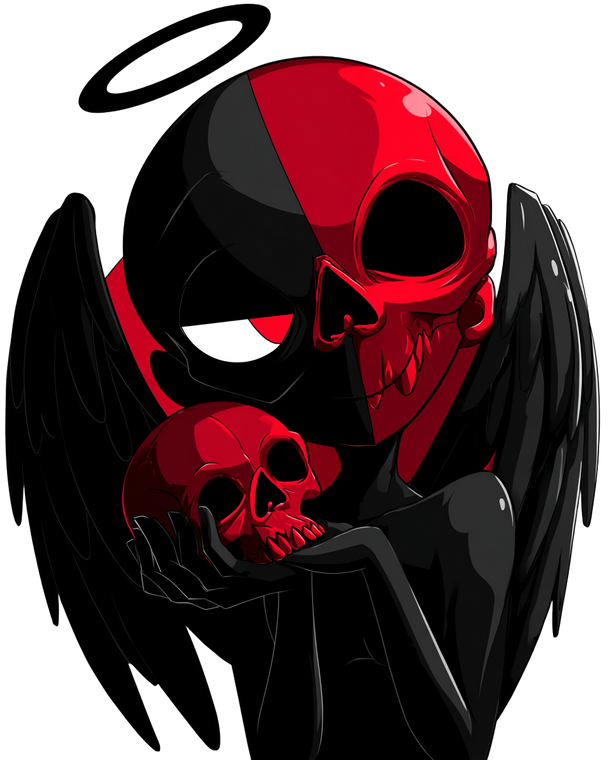 Satanic Animated Angel Vinyl Car Decal Sticker – Waterproof & UV-Resistant 8.0"