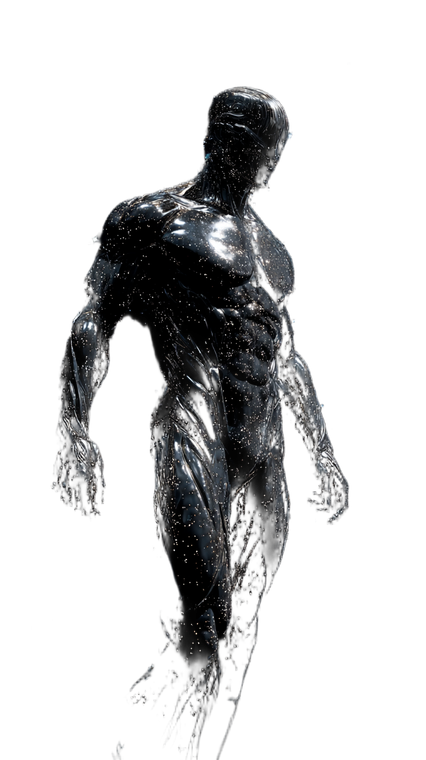 Futuristic Chrome Humanoid Vinyl Car Decal Sticker – Waterproof & UV-Resistant 9.706666666666667"