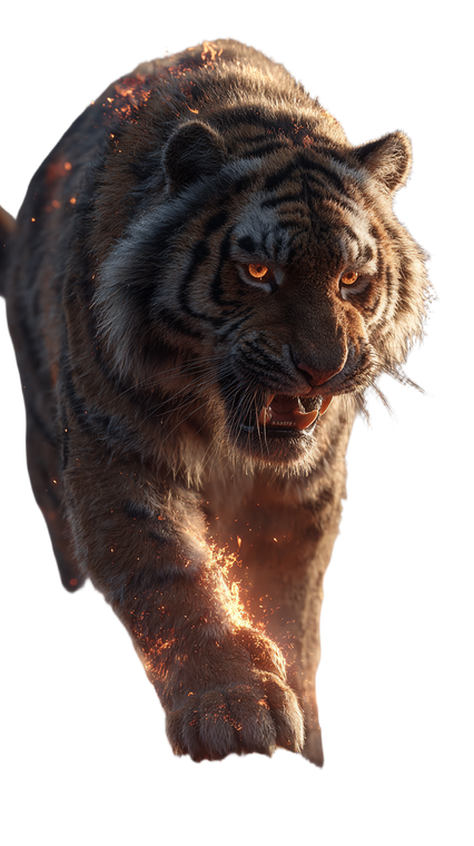 Flaming Siberian Tiger Vinyl Car Decal Sticker – Waterproof & UV-Resistant 4.8533333333333335"