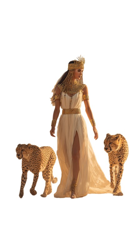 Cleopatra With Cheetahs Vinyl Car Decal Sticker – Waterproof & UV-Resistant 4.8533333333333335"
