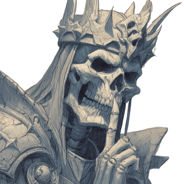 Skeleton Lich King Vinyl Car Decal Sticker – Waterproof & UV-Resistant 3.4133333333333336"