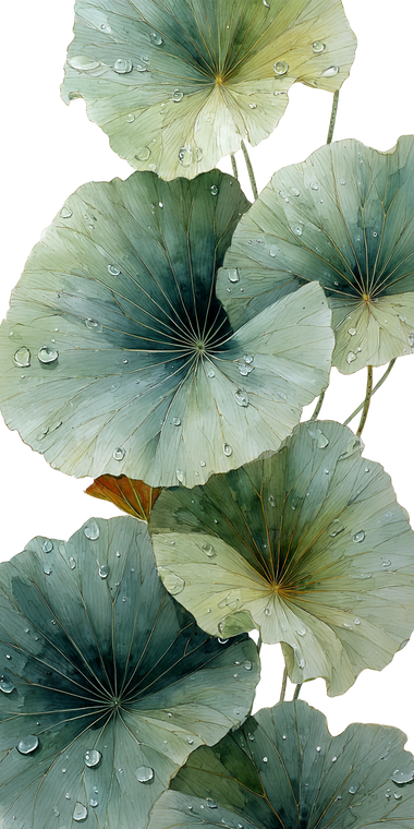 Lotus Leaves Close-Up V2 Vinyl Car Decal Sticker – Waterproof & UV-Resistant 5.12"