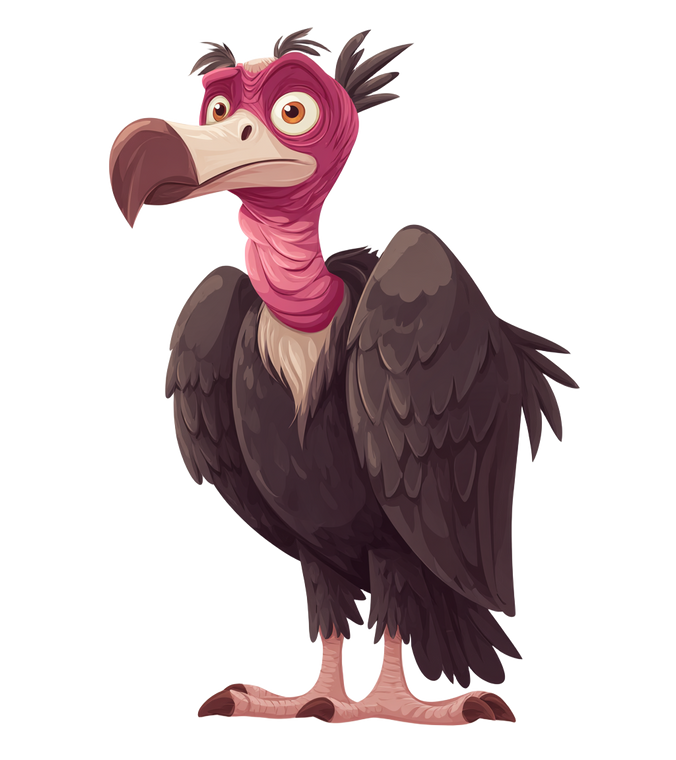 Cartoon Vulture V2 Vinyl Car Decal Sticker – Waterproof & UV-Resistant 3.8