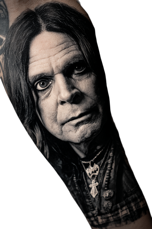 Ozzy Tattoo Portrait Vinyl Car Decal Sticker – Waterproof & UV-Resistant 4.4
