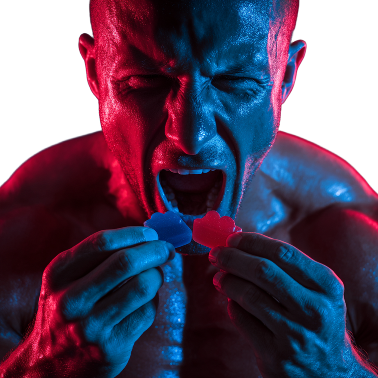 Muscular Man Eating Vinyl Car Decal Sticker – Waterproof & UV-Resistant 3.4133333333333336"