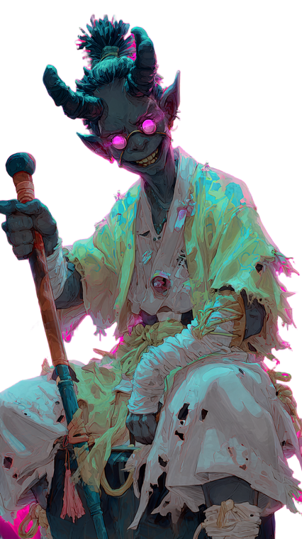 Chaotic Neon Goblin Vinyl Car Decal Sticker – Waterproof & UV-Resistant 9.706666666666667"