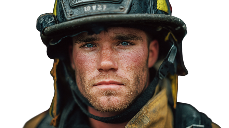 Firefighter Portrait V6 Vinyl Car Decal Sticker – Waterproof & UV-Resistant 2.72"