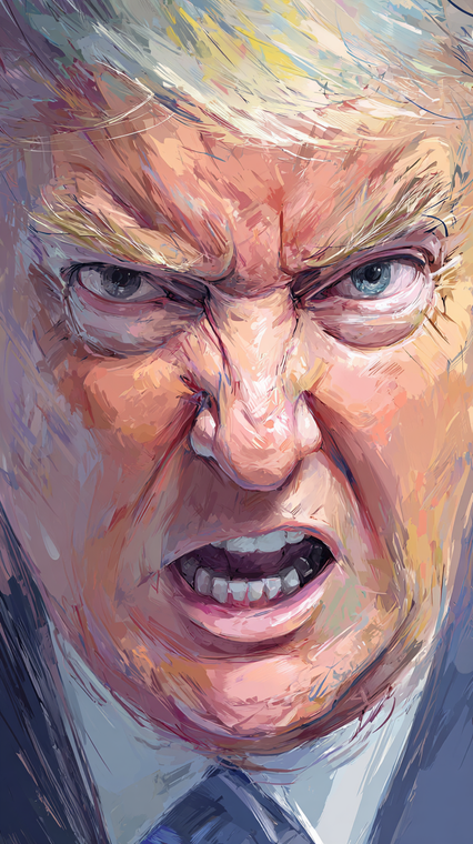 Furious Trump Illustration Vinyl Car Decal Sticker – Waterproof & UV-Resistant 9.706666666666667"