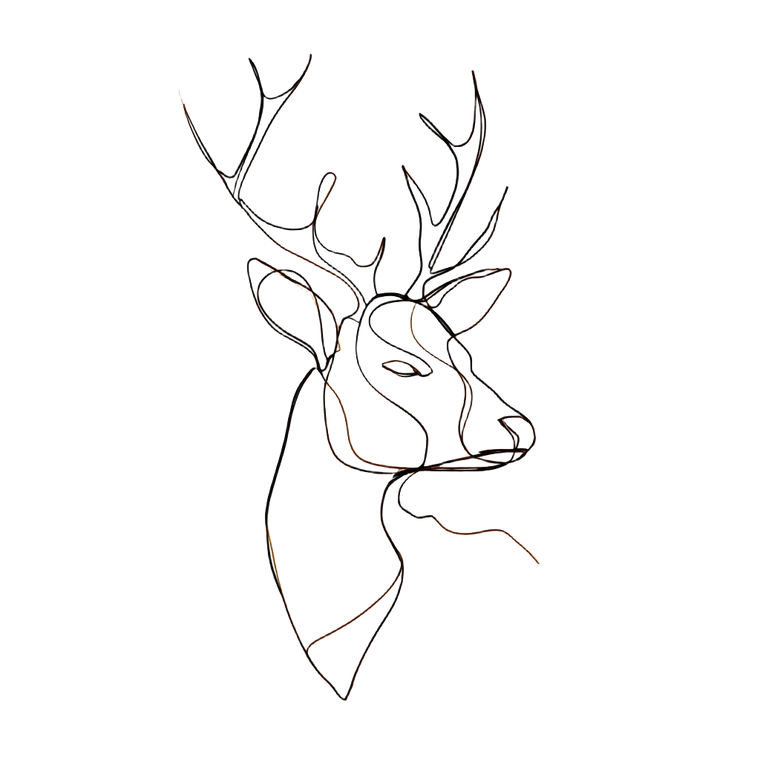 Minimalist Deer Drawing Vinyl Car Decal Sticker – Waterproof & UV-Resistant 3.4133333333333336"