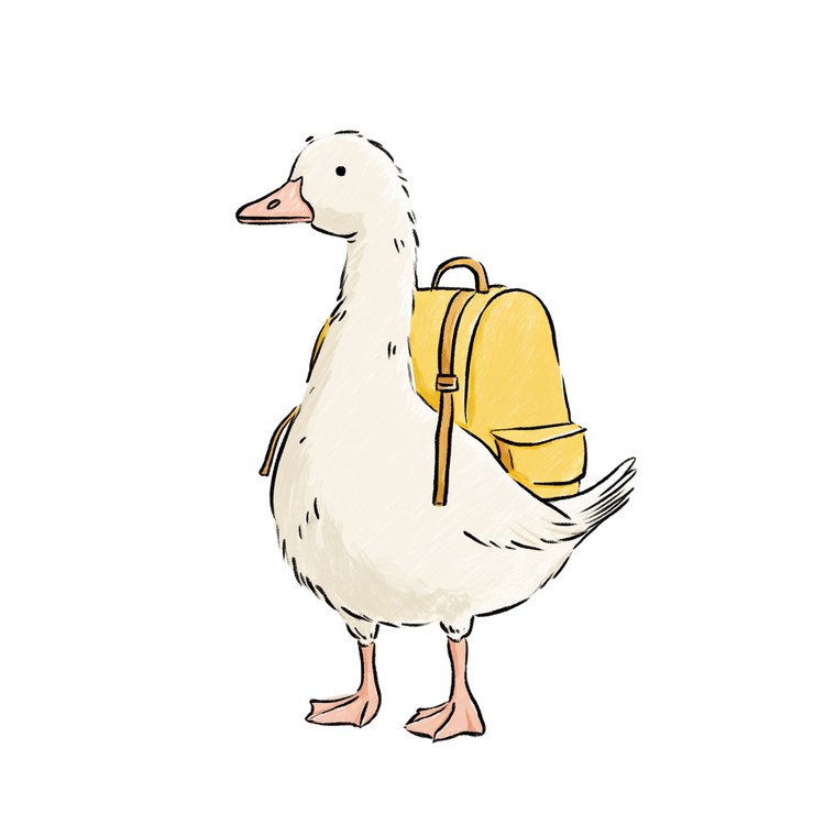 Cute Backpack Goose Vinyl Car Decal Sticker – Waterproof & UV-Resistant 3.4133333333333336"