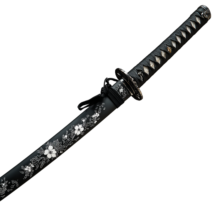 Cherry Blossom Katana V2 Vinyl Car Decal Sticker – Waterproof & UV-Resistant 3.4133333333333336"