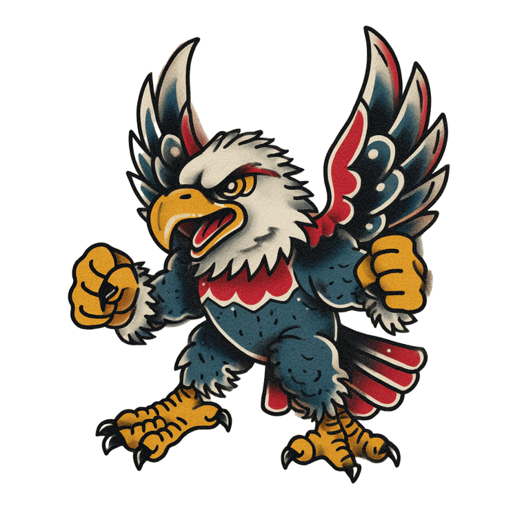 Fighting Eagle Tattoo Vinyl Car Decal Sticker – Waterproof & UV-Resistant 6.826666666666667"