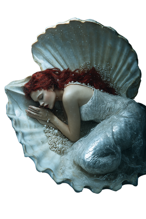 Mermaid In Seashell V2 Vinyl Car Decal Sticker – Waterproof & UV-Resistant 8.96"