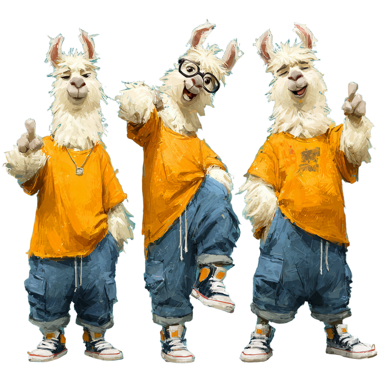 Comic Llama Character Vinyl Car Decal Sticker – Waterproof & UV-Resistant 3.4133333333333336"