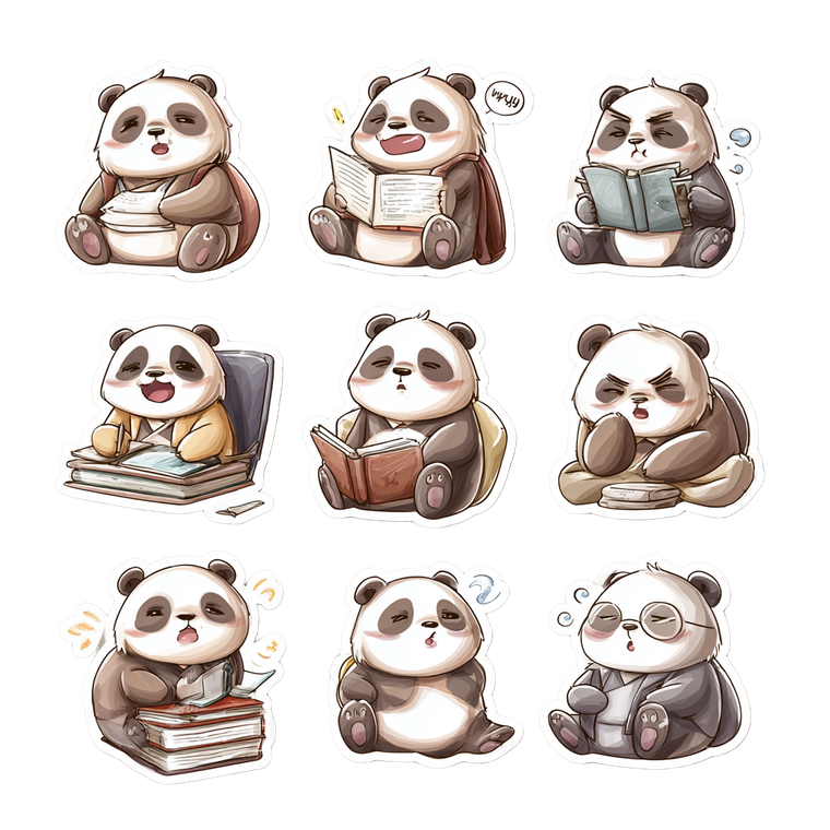Panda Stickers Set Vinyl Car Decal Sticker – Waterproof & UV-Resistant 3.4133333333333336"