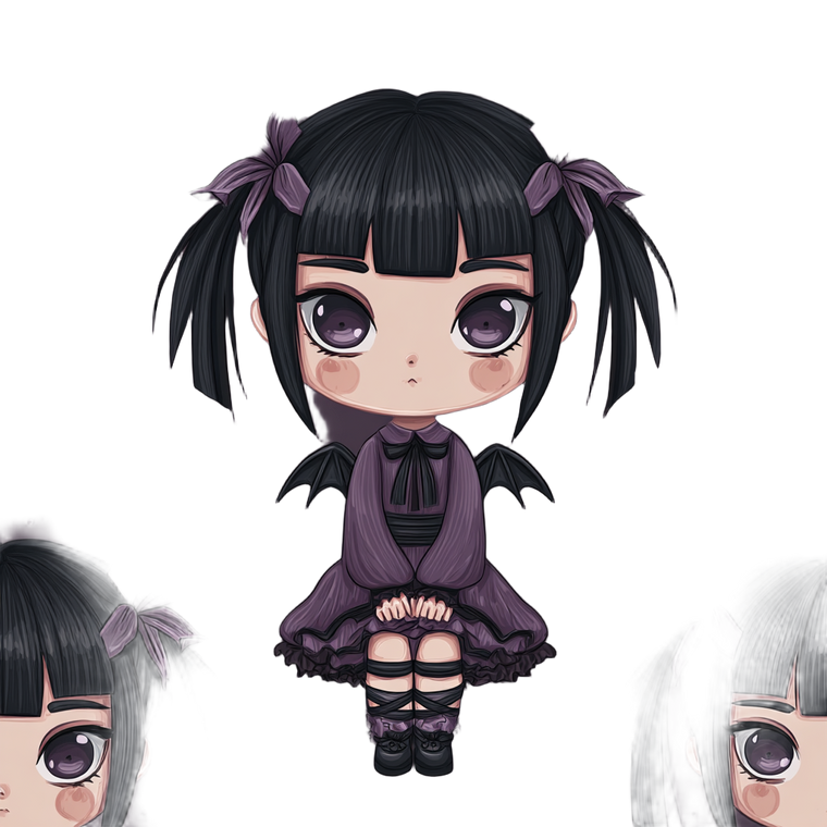 Goth Vampire Chibi Vinyl Car Decal Sticker – Waterproof & UV-Resistant 6.826666666666667"