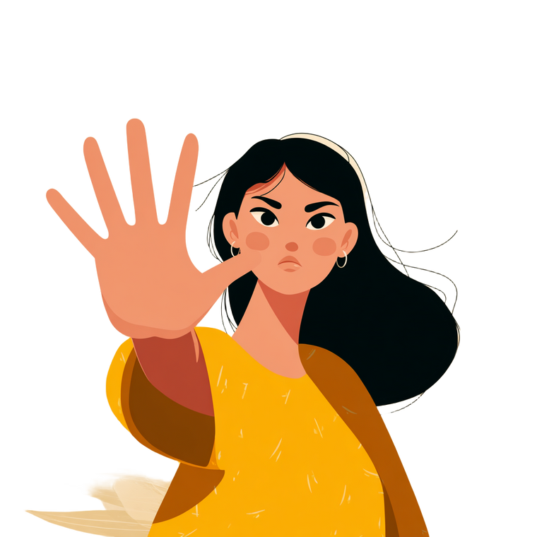 Stop Gesture Woman Vinyl Car Decal Sticker – Waterproof & UV-Resistant 3.4133333333333336"