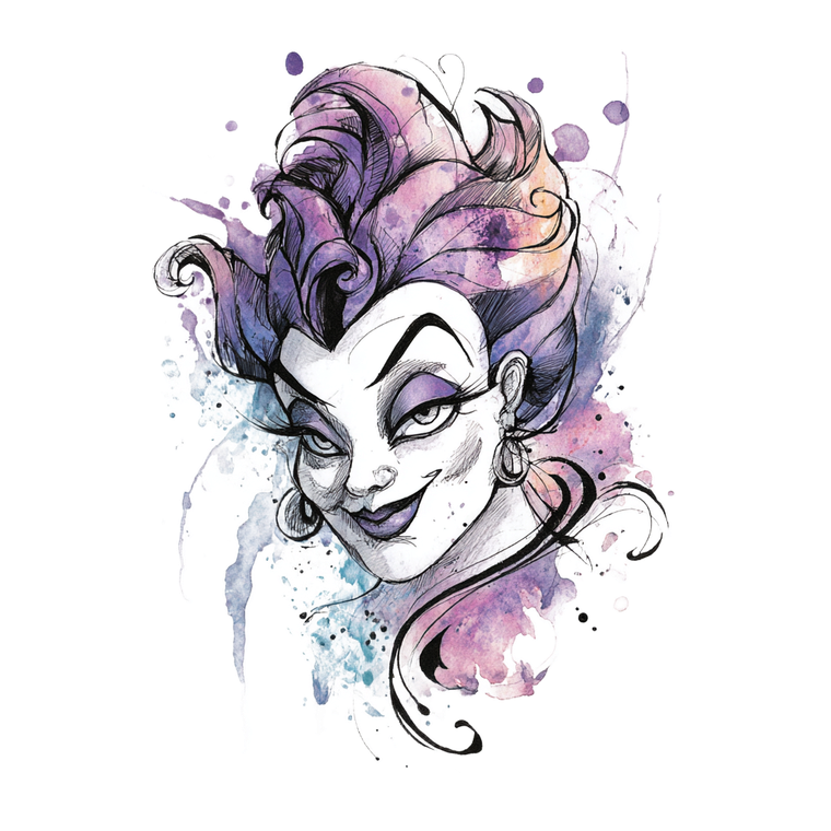Ursula Tattoo Design Vinyl Car Decal Sticker – Waterproof & UV-Resistant 3.4133333333333336"
