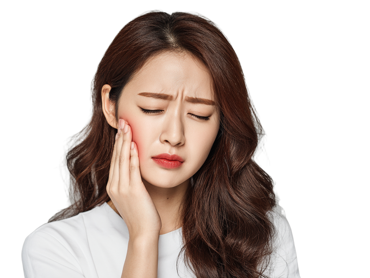 Korean Woman Toothache Vinyl Car Decal Sticker – Waterproof & UV-Resistant 6.1866666666666665"