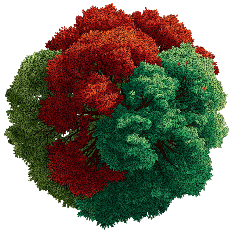 Colorful Vector Tree Vinyl Car Decal Sticker – Waterproof & UV-Resistant 3.4133333333333336"