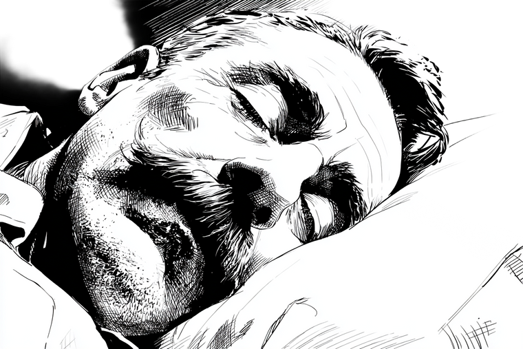 Sleeping Mustache Man Vinyl Car Decal Sticker – Waterproof & UV-Resistant 2.986666666666667"