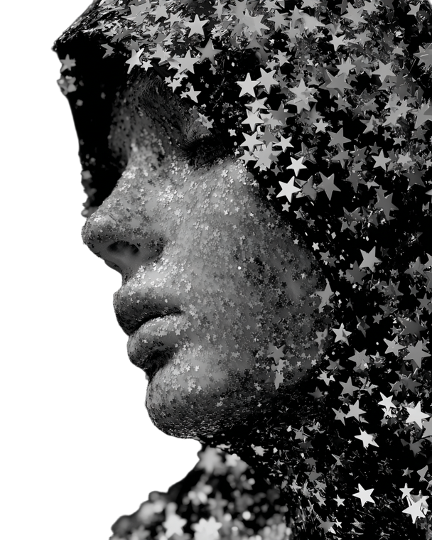 Omnihuman Star Glitter Vinyl Car Decal Sticker – Waterproof & UV-Resistant 8.0"