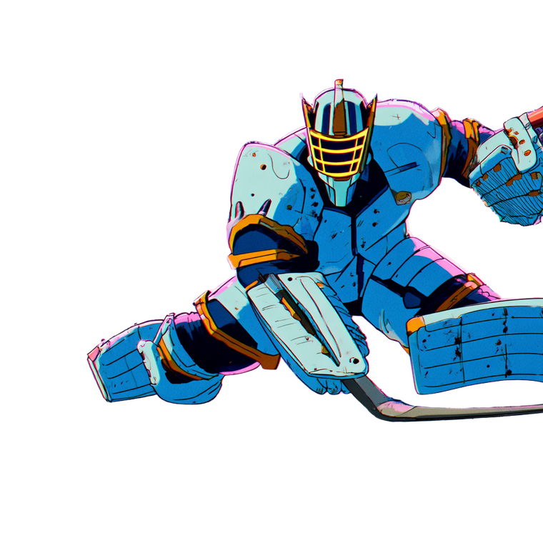Futuristic Hockey Hero Vinyl Car Decal Sticker – Waterproof & UV-Resistant 3.4133333333333336"