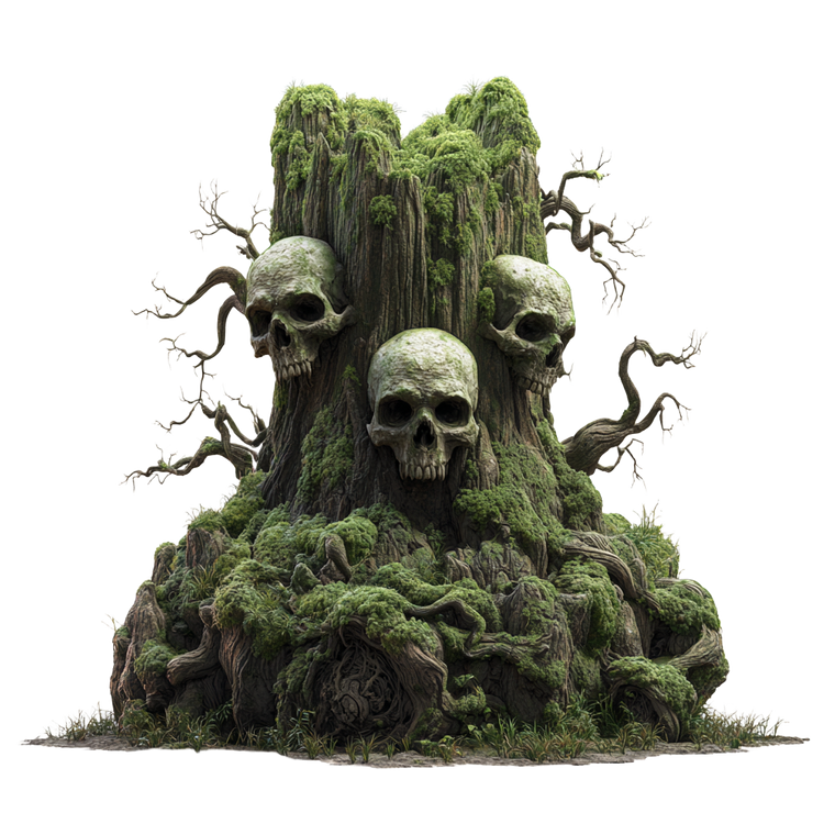 Haunted Tree Stump Vinyl Car Decal Sticker – Waterproof & UV-Resistant 3.4133333333333336"