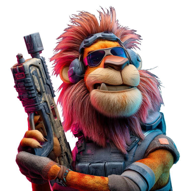 Gaming Lion Avatar Vinyl Car Decal Sticker – Waterproof & UV-Resistant 3.4133333333333336"