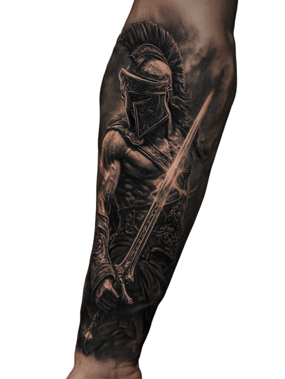 Spartan God Tattoo Vinyl Car Decal Sticker – Waterproof & UV-Resistant 8.213333333333333"