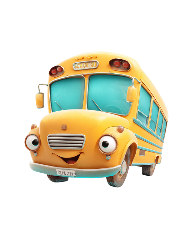 Yellow Bus Illustration Vinyl Car Decal Sticker – Waterproof & UV-Resistant 8.0"