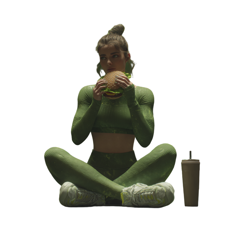 Sporty Girl Eating Vinyl Car Decal Sticker – Waterproof & UV-Resistant 3.4133333333333336"