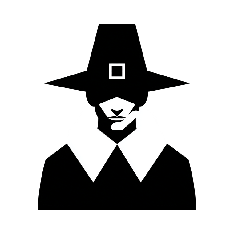 Geometric Pilgrim Silhouette Vinyl Car Decal Sticker – Waterproof & UV-Resistant 3.4133333333333336"