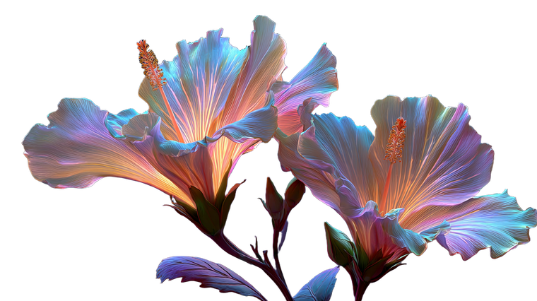 Glowing Tropical Flowers Vinyl Car Decal Sticker – Waterproof & UV-Resistant 5.4