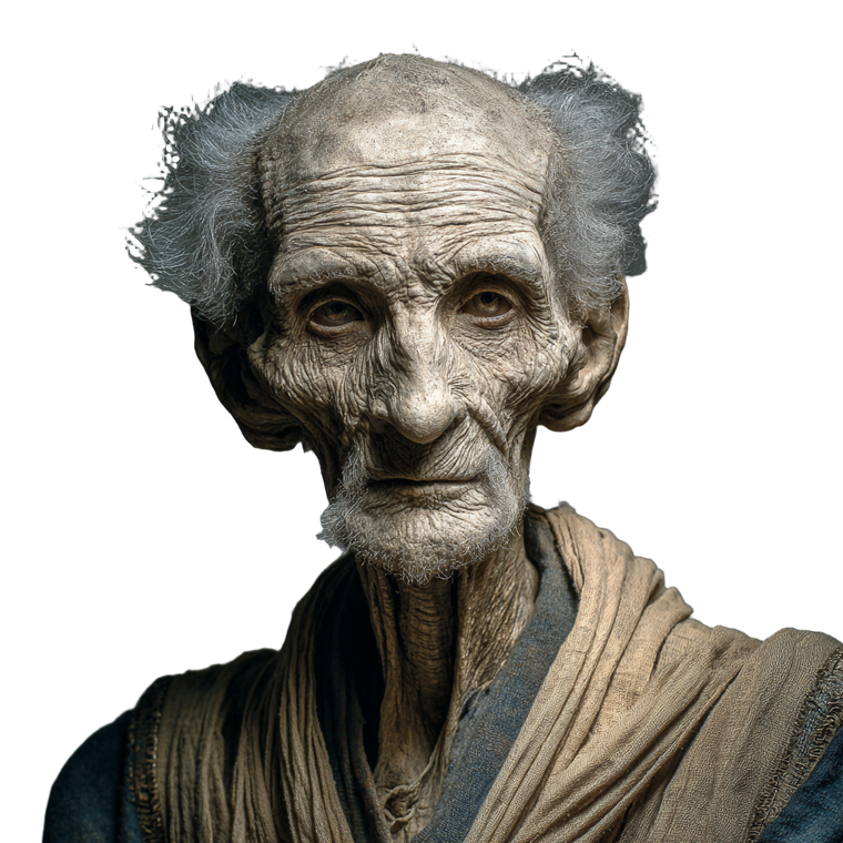 Wrinkly Old Man V2 Vinyl Car Decal Sticker – Waterproof & UV-Resistant 3.4133333333333336"