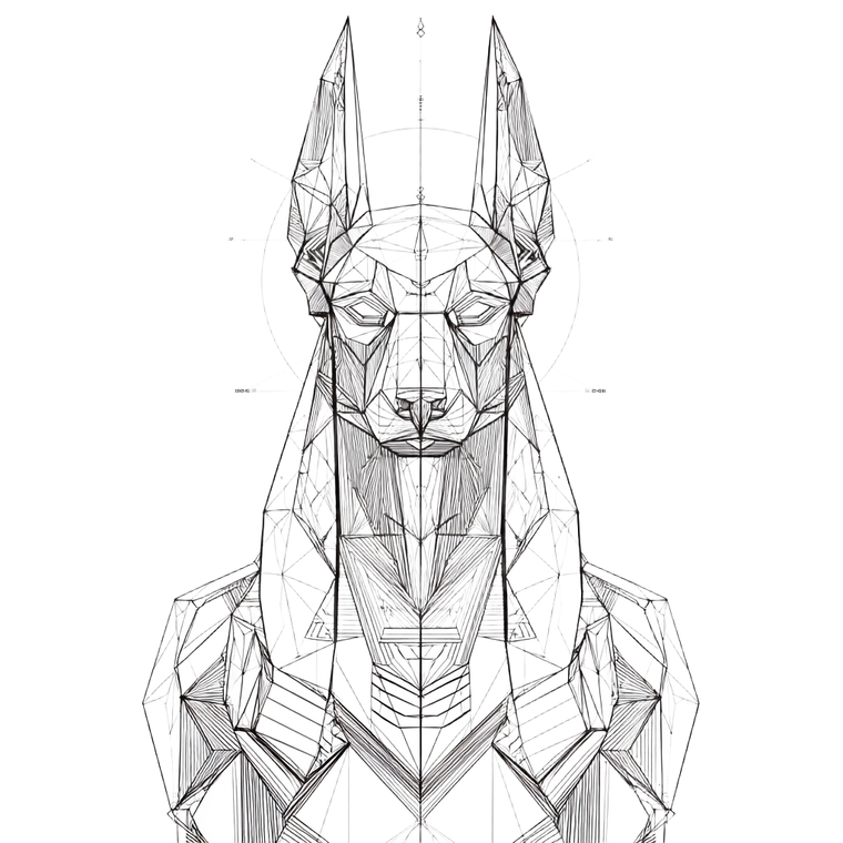 Geometric Anubis Vinyl Car Decal Sticker – Waterproof & UV-Resistant 3.4133333333333336"