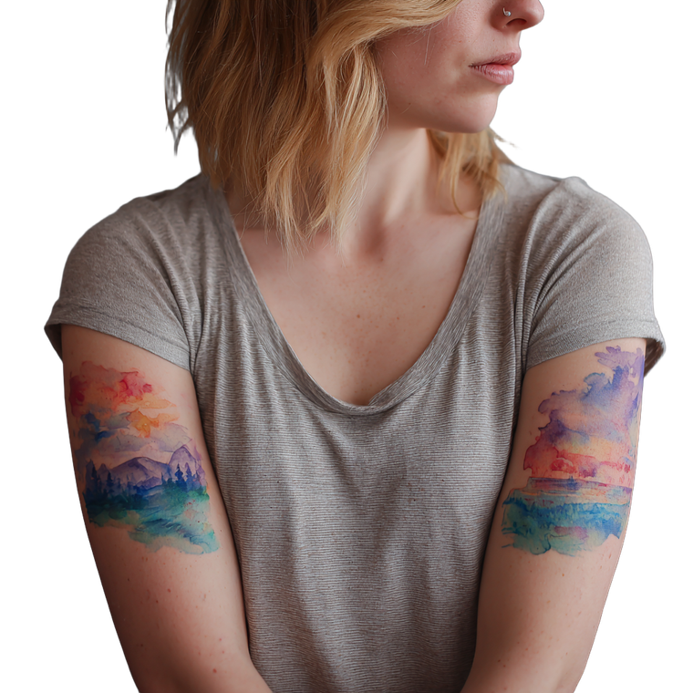 Colorful Tattooed Woman V3 Vinyl Car Decal Sticker – Waterproof & UV-Resistant 3.4133333333333336"