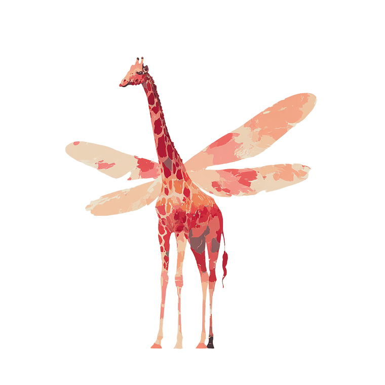 Feathered Giraffe Vinyl Car Decal Sticker – Waterproof & UV-Resistant 6.826666666666667"