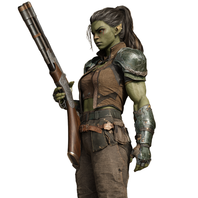 Orc With Shotgun Vinyl Car Decal Sticker – Waterproof & UV-Resistant 3.4133333333333336"