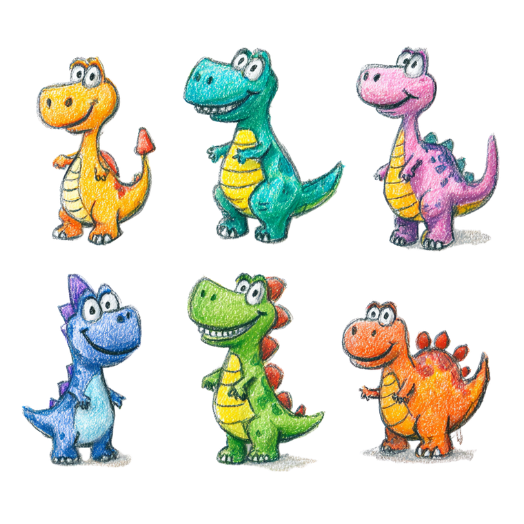 Cute Dinosaur Character V2 Vinyl Car Decal Sticker – Waterproof & UV-Resistant 6.826666666666667"