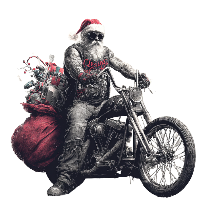 Rocker Santa Vinyl Car Decal Sticker – Waterproof & UV-Resistant 6.826666666666667"