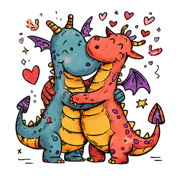 Cute Cartoon Dragons Vinyl Car Decal Sticker – Waterproof & UV-Resistant 3.4133333333333336"