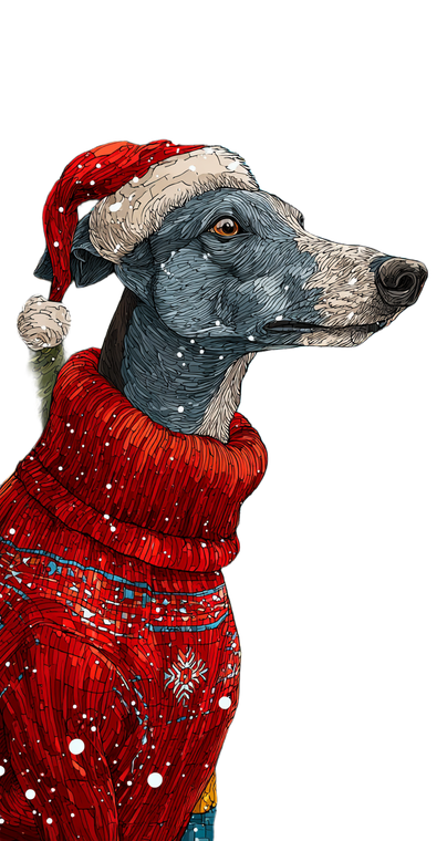 Festive Greyhound Window Vinyl Car Decal Sticker – Waterproof & UV-Resistant 5.01333333333333