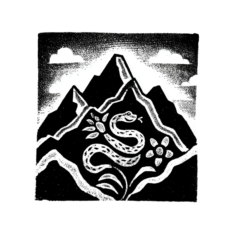Mountain Snake Stamp Vinyl Car Decal Sticker – Waterproof & UV-Resistant 6.826666666666667"
