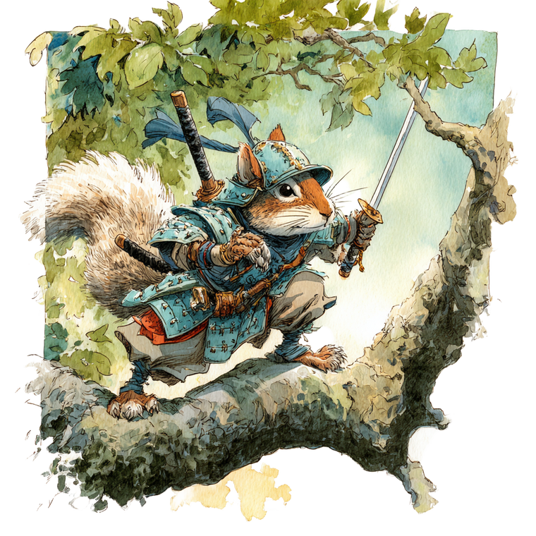 Squirrel Samurai V3 Vinyl Car Decal Sticker – Waterproof & UV-Resistant 6.826666666666667"