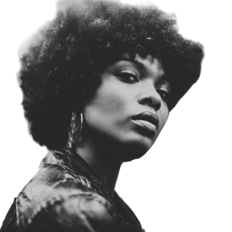 Soulful Afro Woman Vinyl Car Decal Sticker – Waterproof & UV-Resistant 6.826666666666667"